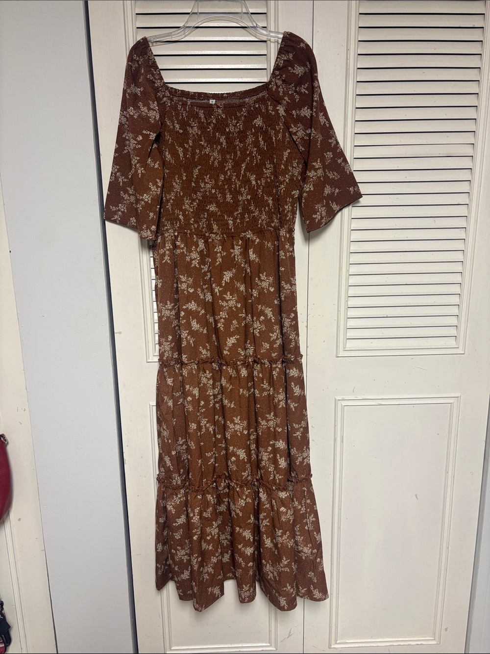 Brown Floral Tiered Maxi Dress - Classic Women's Summer Dress